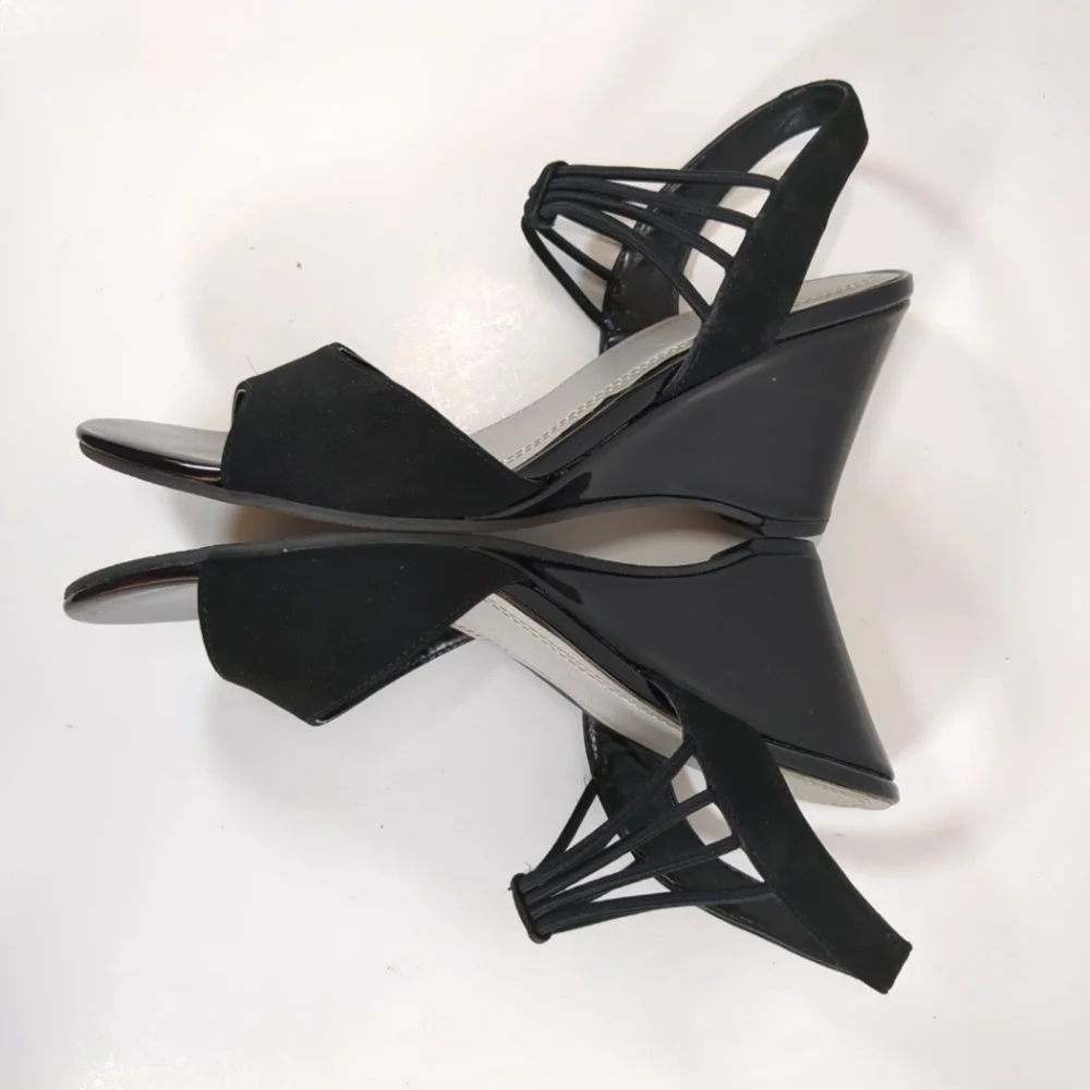 Impo Vanolo Women's Black Wedge Sandals , Size 7-1/2M